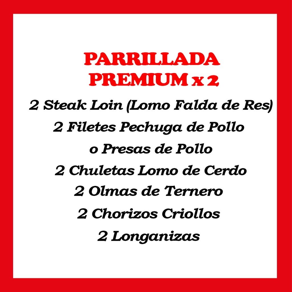 Parrillada Premium x 2