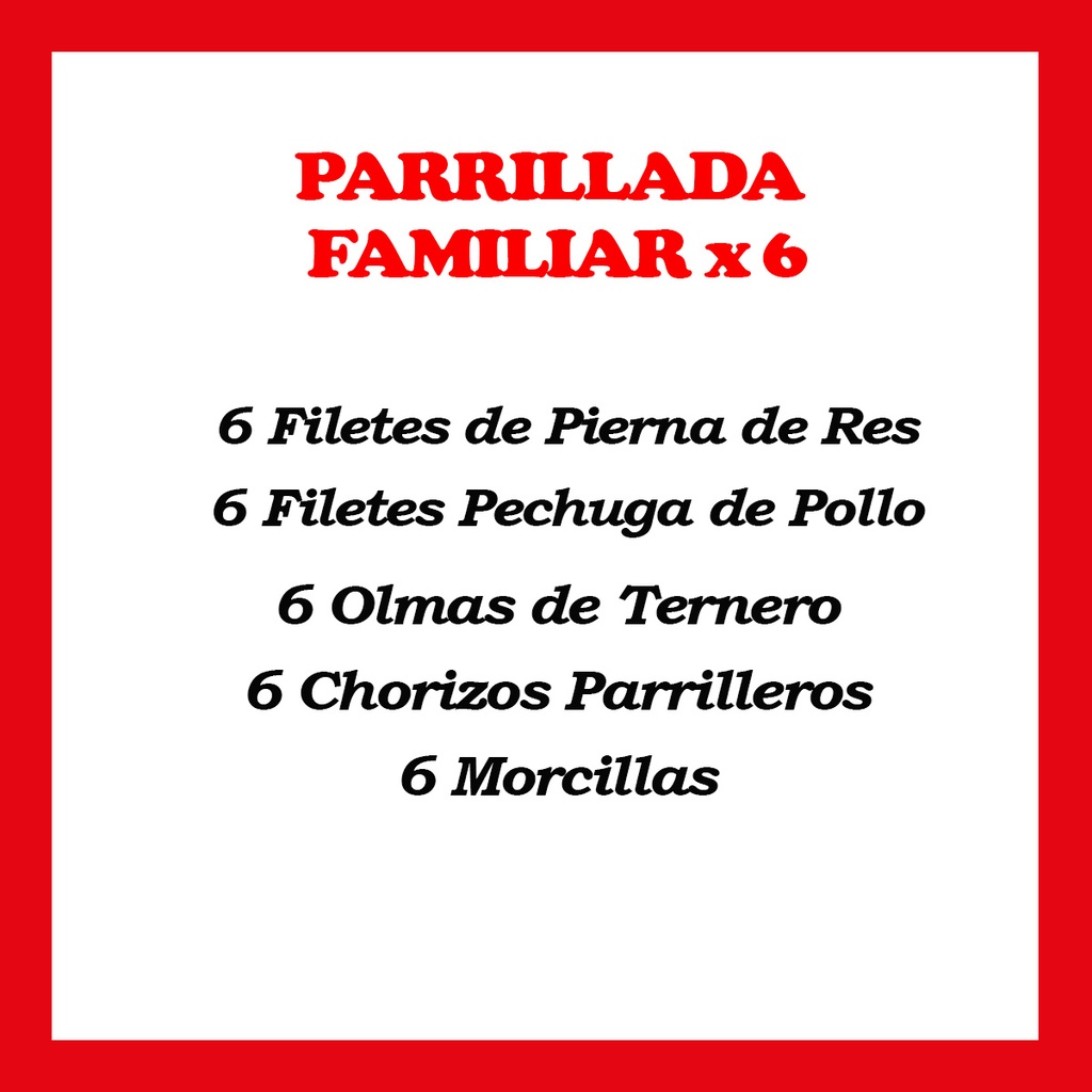 Parrillada Familiar x 6