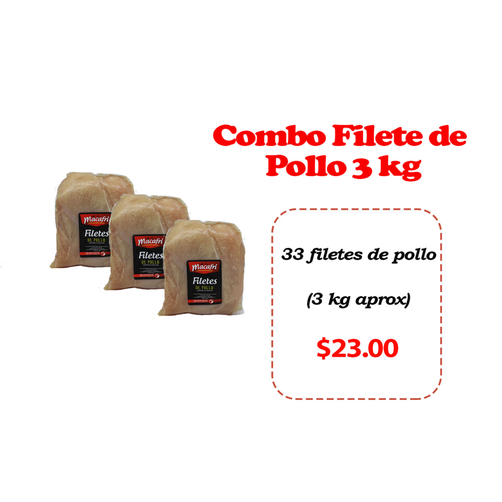 Combo Filetes de Pollo 3 kg