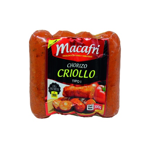 [7862115570556] Chorizo Criollo x 300 g Tipo I